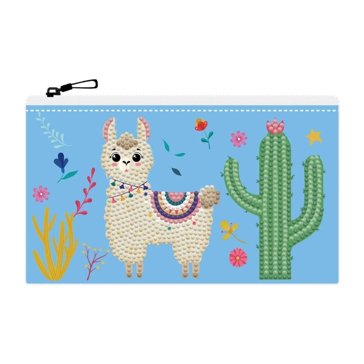 Elmas Mozaik Tablo 19.1-x-10.9cm Lama Desenli Cüzdan Boncuk Yapıştırma Kiti
