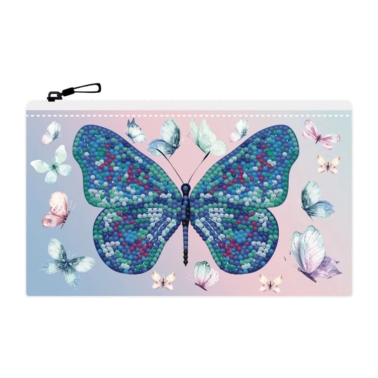 Elmas Mozaik Tablo 19.1-x-10.9cm Kelebek Desenli Cüzdan Boncuk Yapıştırma Kiti