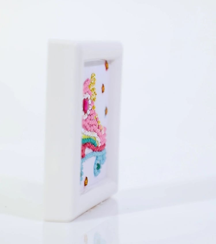 Elmas Mozaik Tablo 7.6 cm x 7.6 cm Paten Ayakkabı Boncuk Yapıştırma Kiti - Çerçeveli