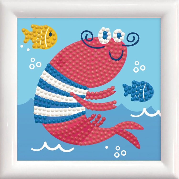 Elmas Mozaik Tablo 9.5 x 9.5cm İstakoz Boncuk Yapıştırma Kiti - Çerçeveli