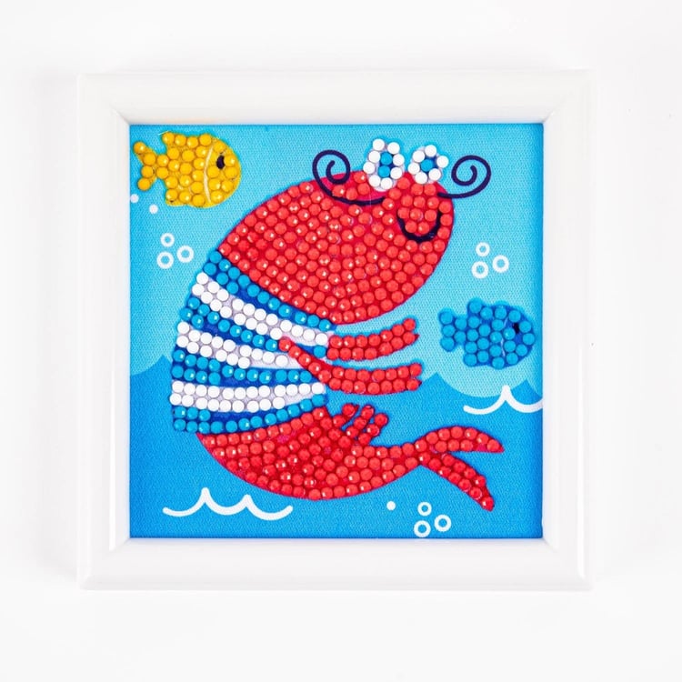 Elmas Mozaik Tablo 9.5 x 9.5cm İstakoz Boncuk Yapıştırma Kiti - Çerçeveli