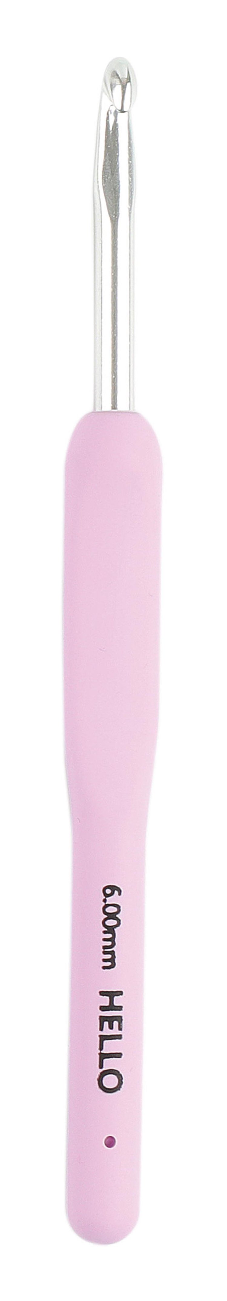 Hello Silikon Saplı Tığ, Örgü Tığı, Pembe, 6mm