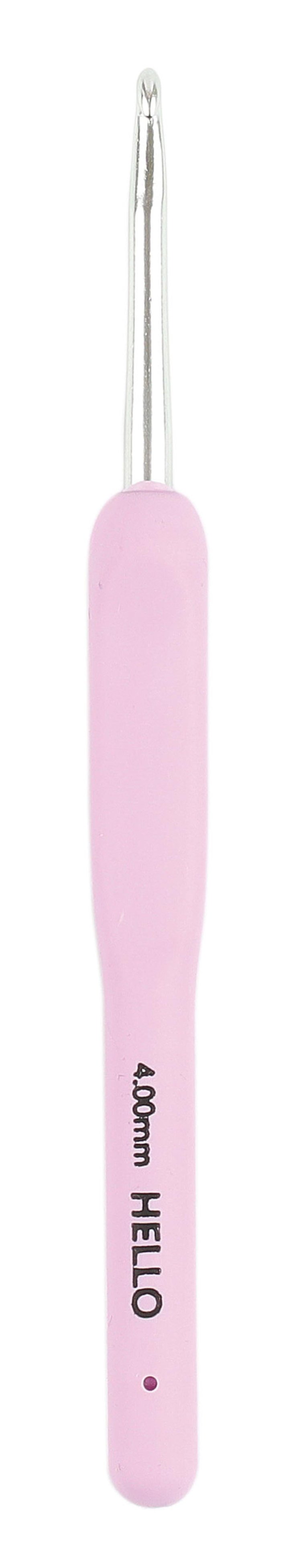 Hello Silikon Saplı Tığ, Örgü Tığı, Pembe, 4mm