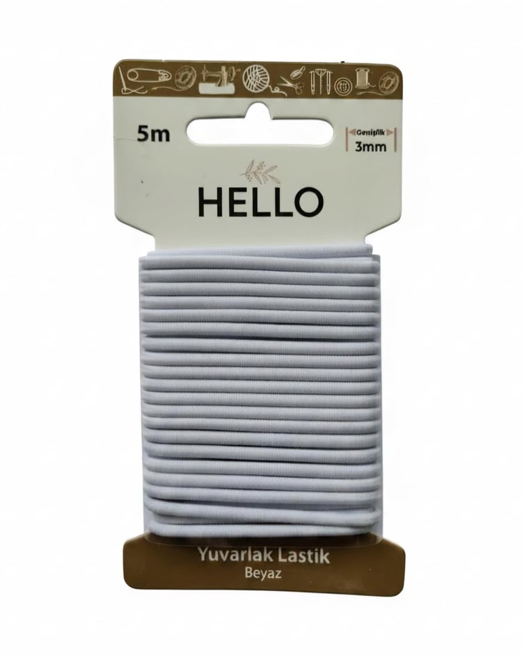 Hello Yuvarlak lastik  beyaz  3mm