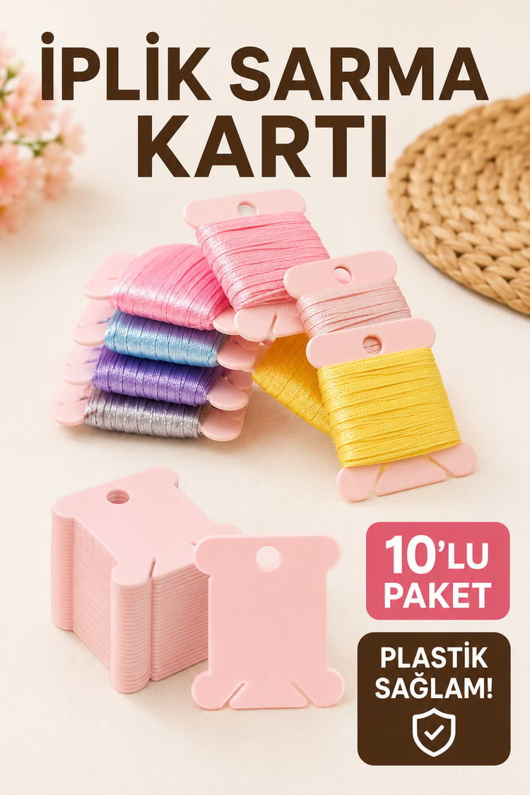 İplik Sarma Kartı | Sağlam Plastik 10 Adet Kart
