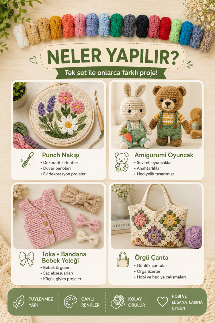 Makerco Örgü İpi Seti 18li