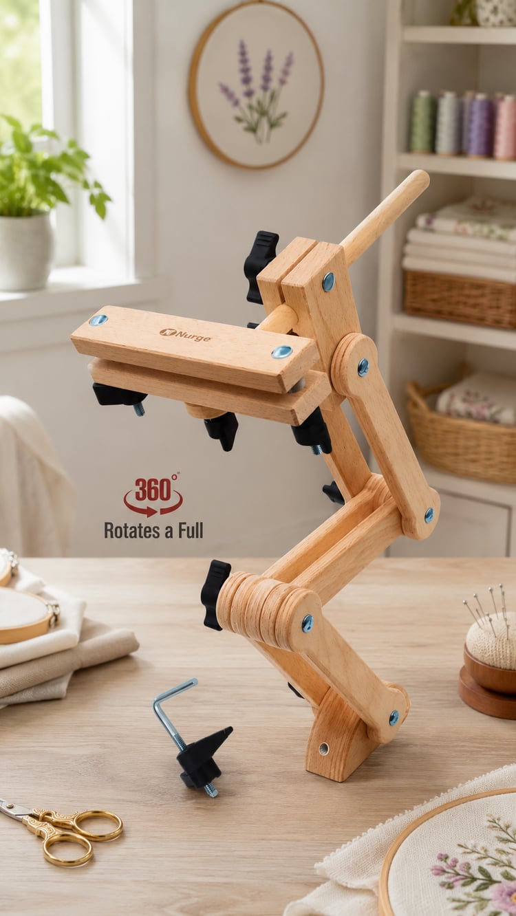 Nurge Masa Bağlantılı Kasnak Standı, 360° Döner, Kalın Kasnak Tutabilir 190-16