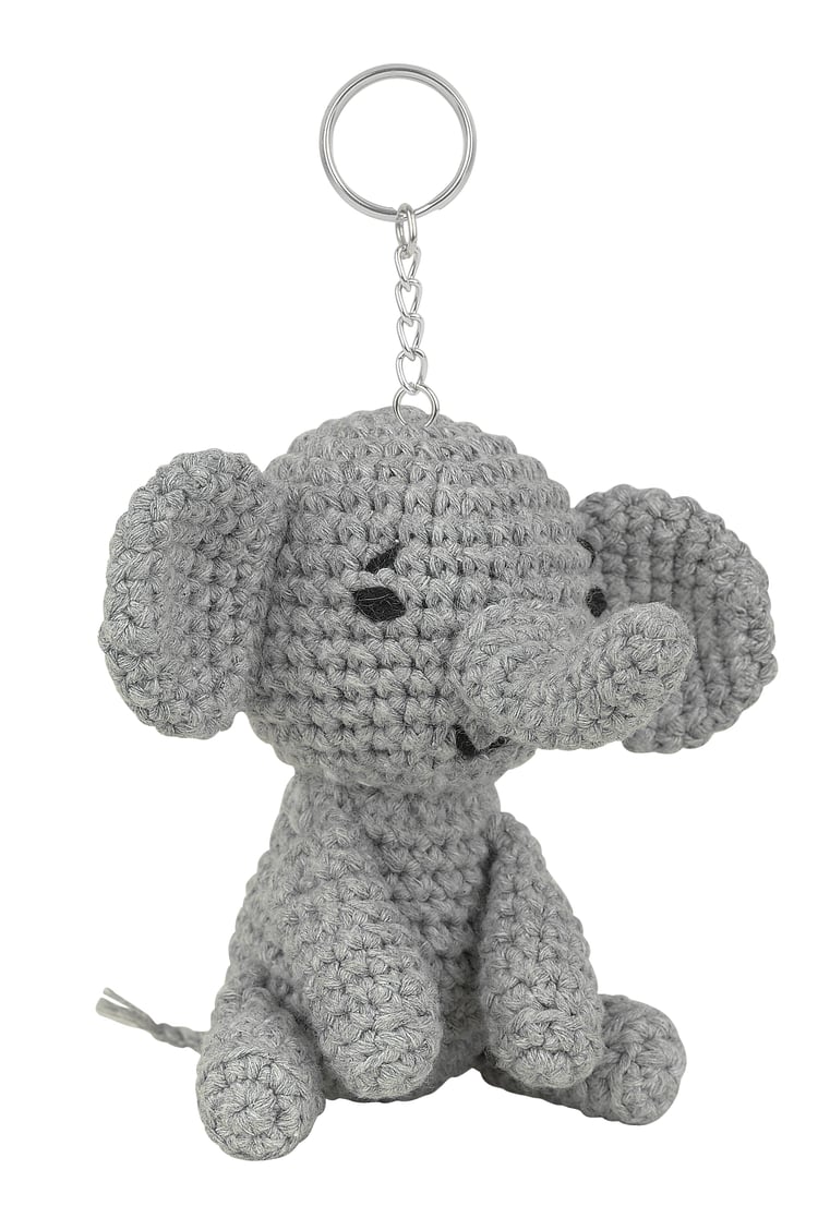 Amigurumi Anahtarlık Kiti, Mini Örgü Seti Sevimli fil