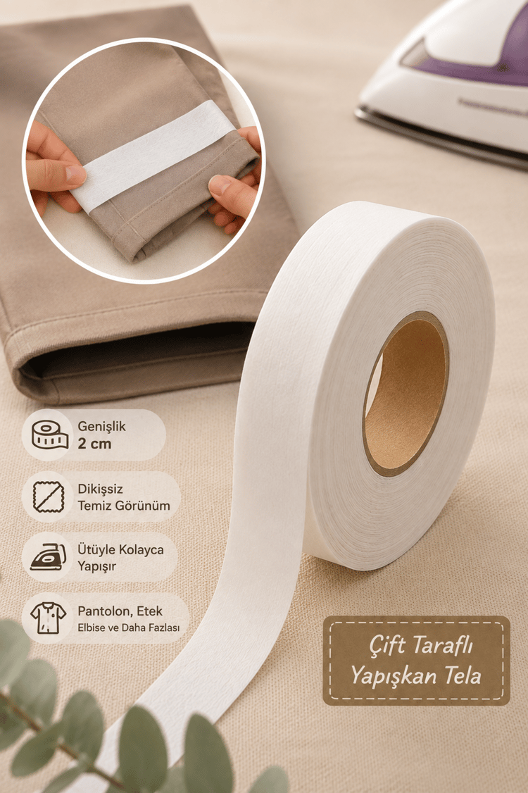 Paça Telası 2cm, Çift Taraflı Yapışkan Şerit Tela