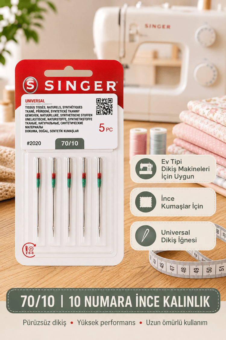 Singer 70/10 Makine İğnesi, Ev Tipi Makine İğnesi, Singer Dikiş İğnesi 2020