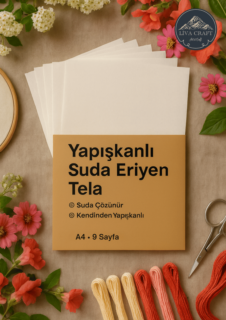 Yapışkanlı Suda Eriyen Tela - A4 x 9 Sayfa