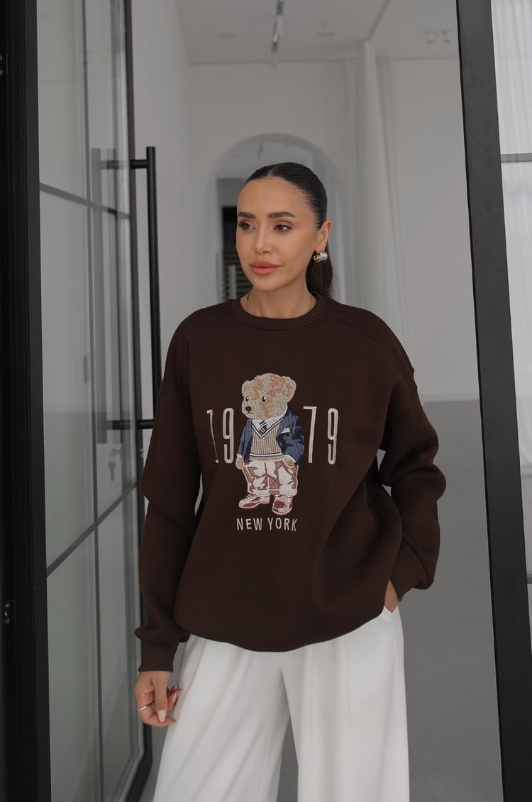Acı Kahve 1979 Teddy Baskılı Sweatshirt