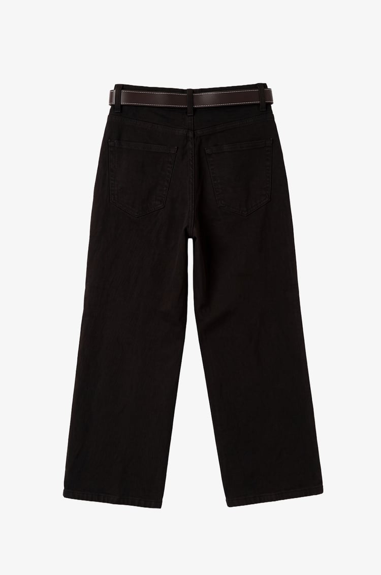 Acı Kahve Culotte Yüksek Bel Kemerli Jean