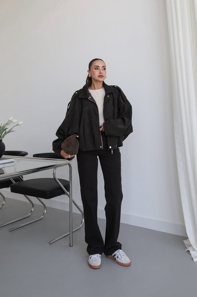 Acı Kahve Oversize Bomber Ceket