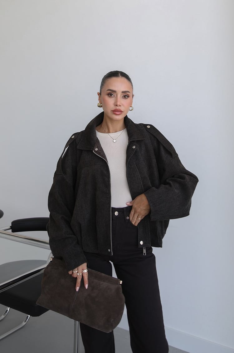 Acı Kahve Oversize Bomber Ceket