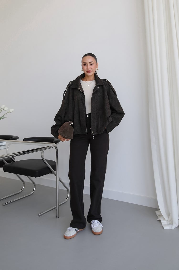 Acı Kahve Oversize Bomber Ceket