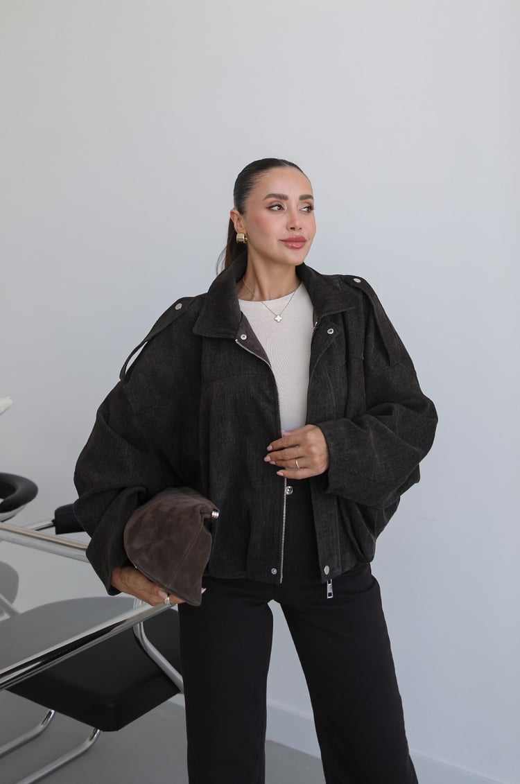 Acı Kahve Oversize Bomber Ceket