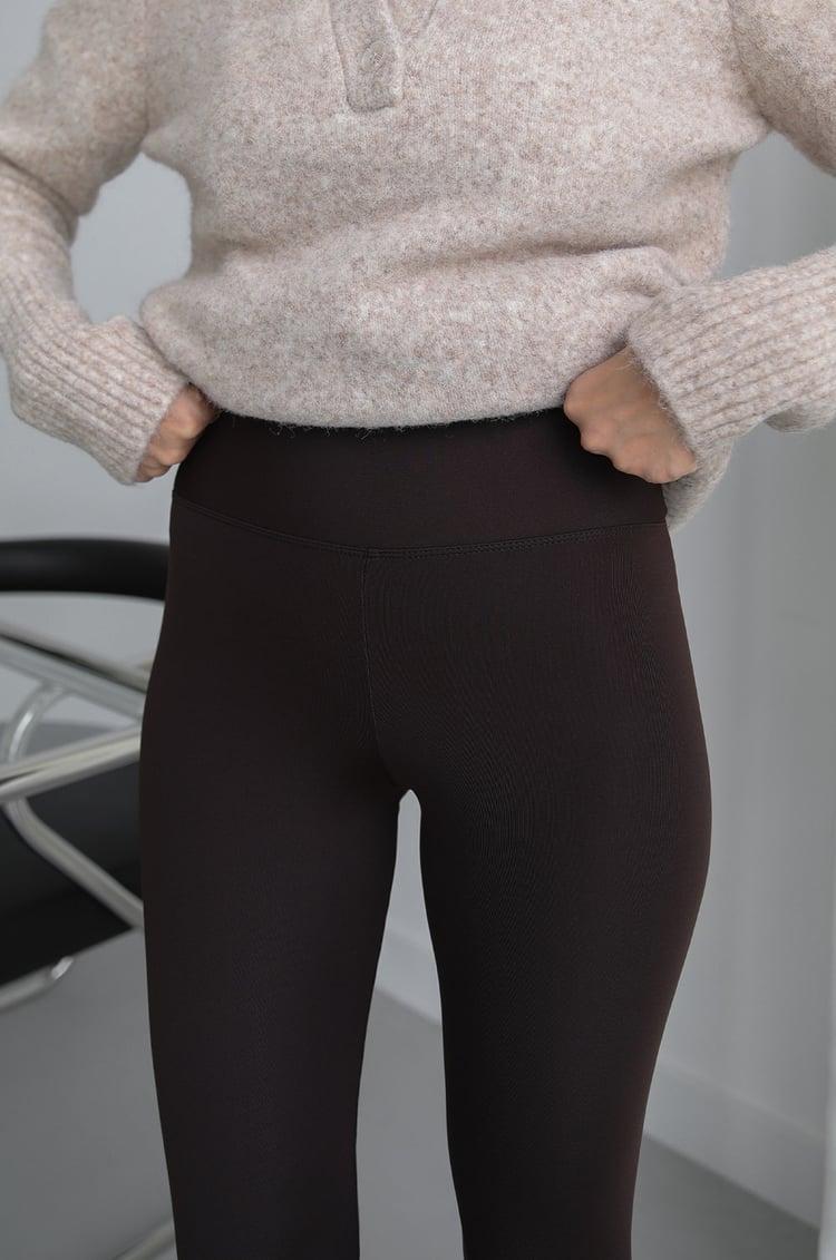 Acı Kahve Stretchy Şardonlu Tayt