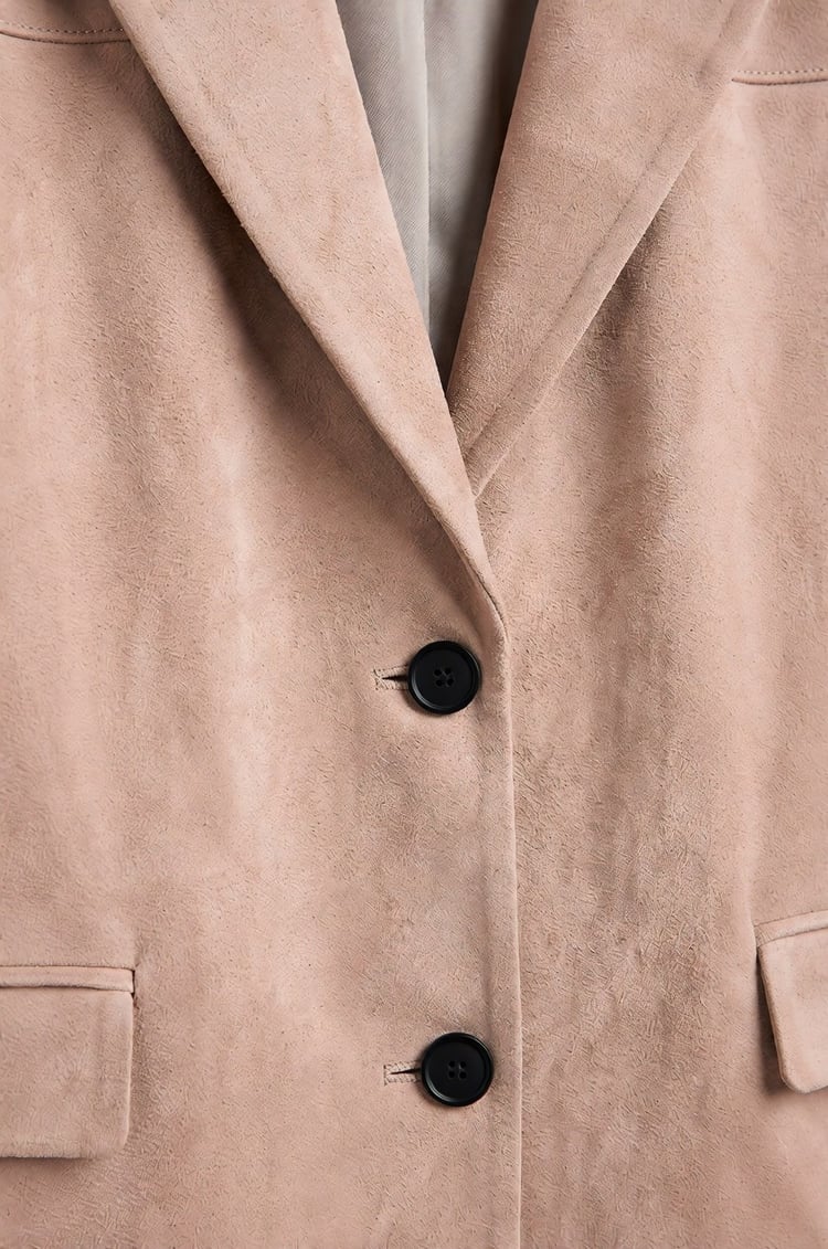 Açık Bej Sienna Süet Blazer Ceket