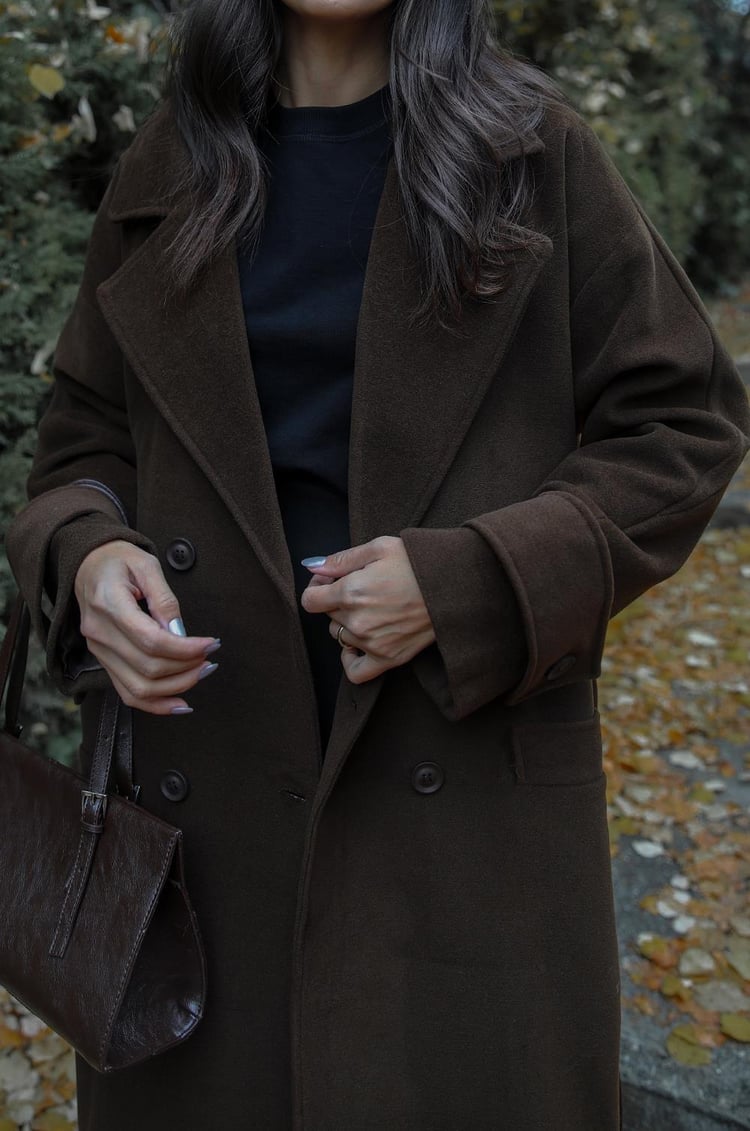 Açık Kahve Kuşaklı Premium Kaşe Kaban