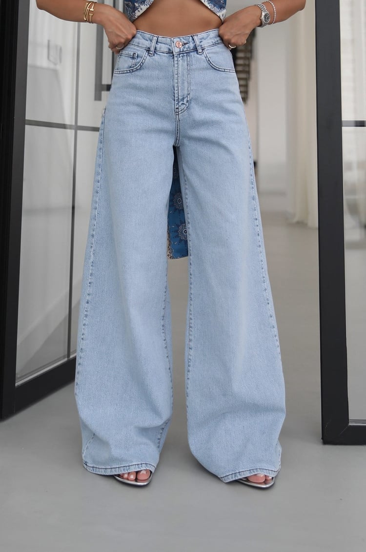 Açık Mavi Gale Wide Leg Jean