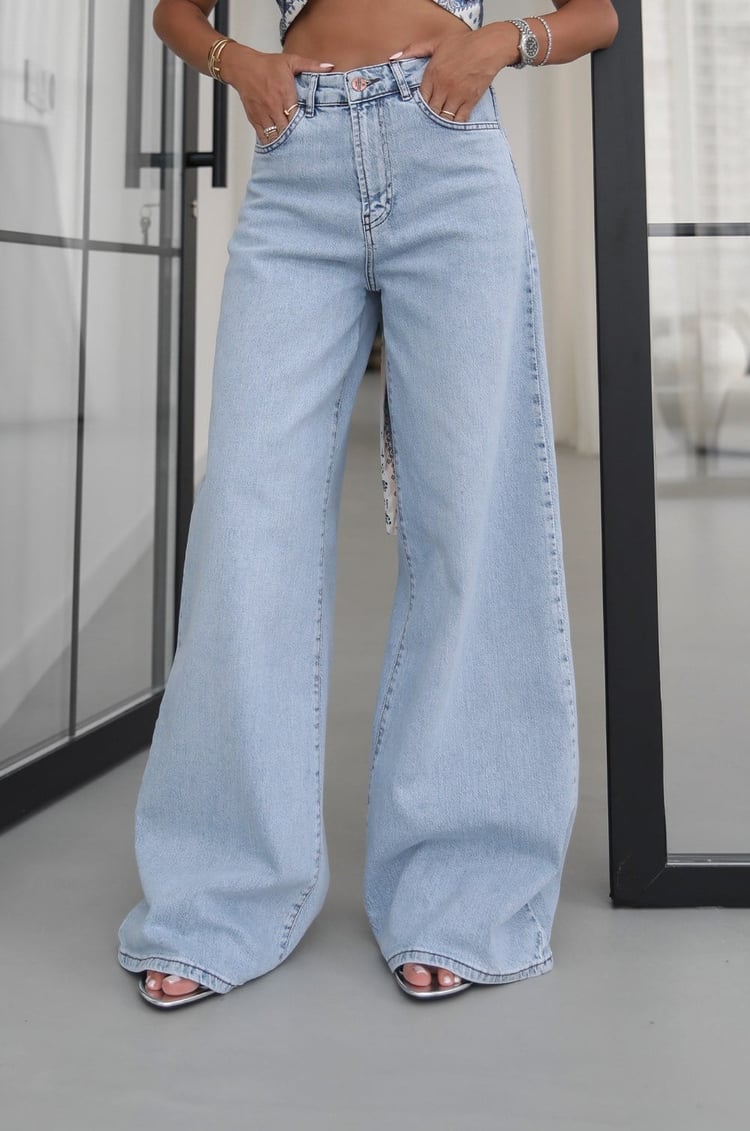 Açık Mavi Gale Wide Leg Jean