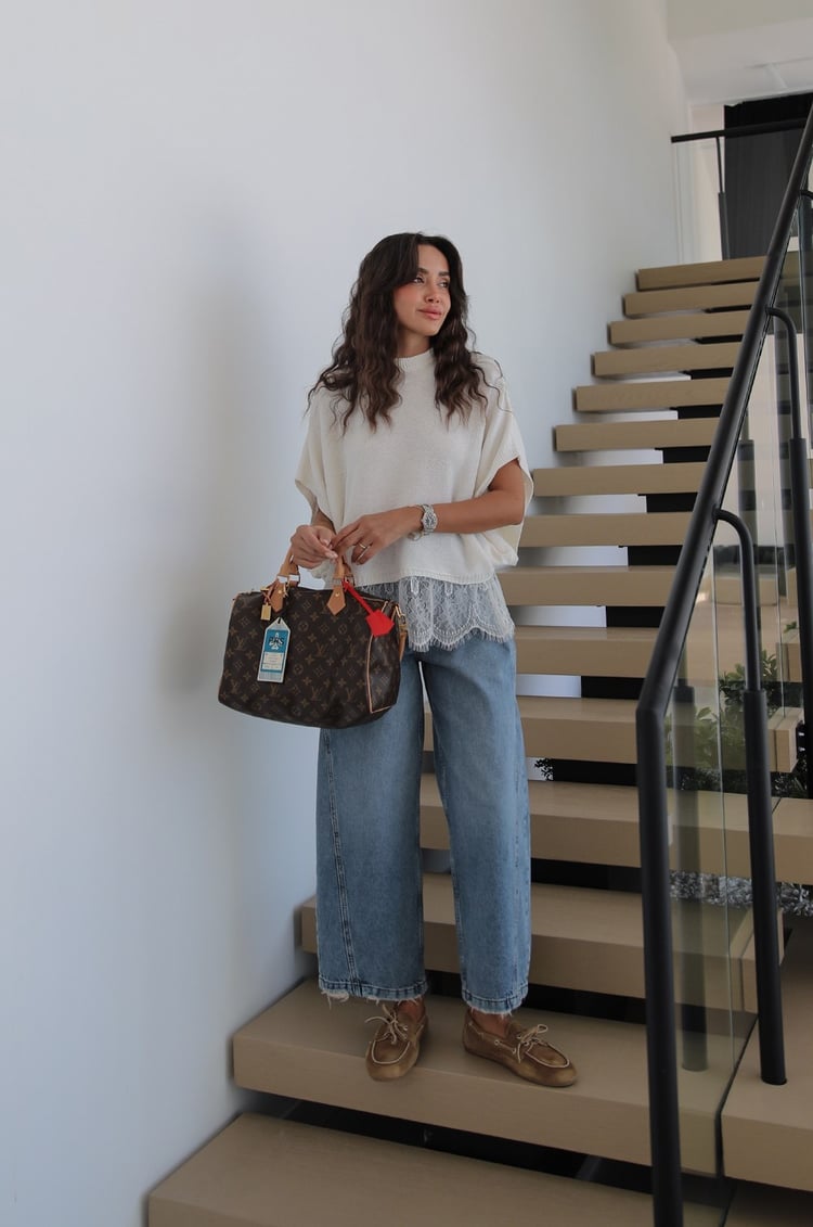Açık Mavi Yanı Çift Dikişli Mom Jean