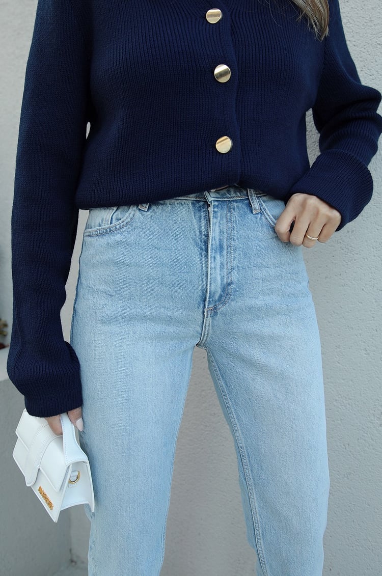 Açık Mavi Yıkamalı Mom Jean