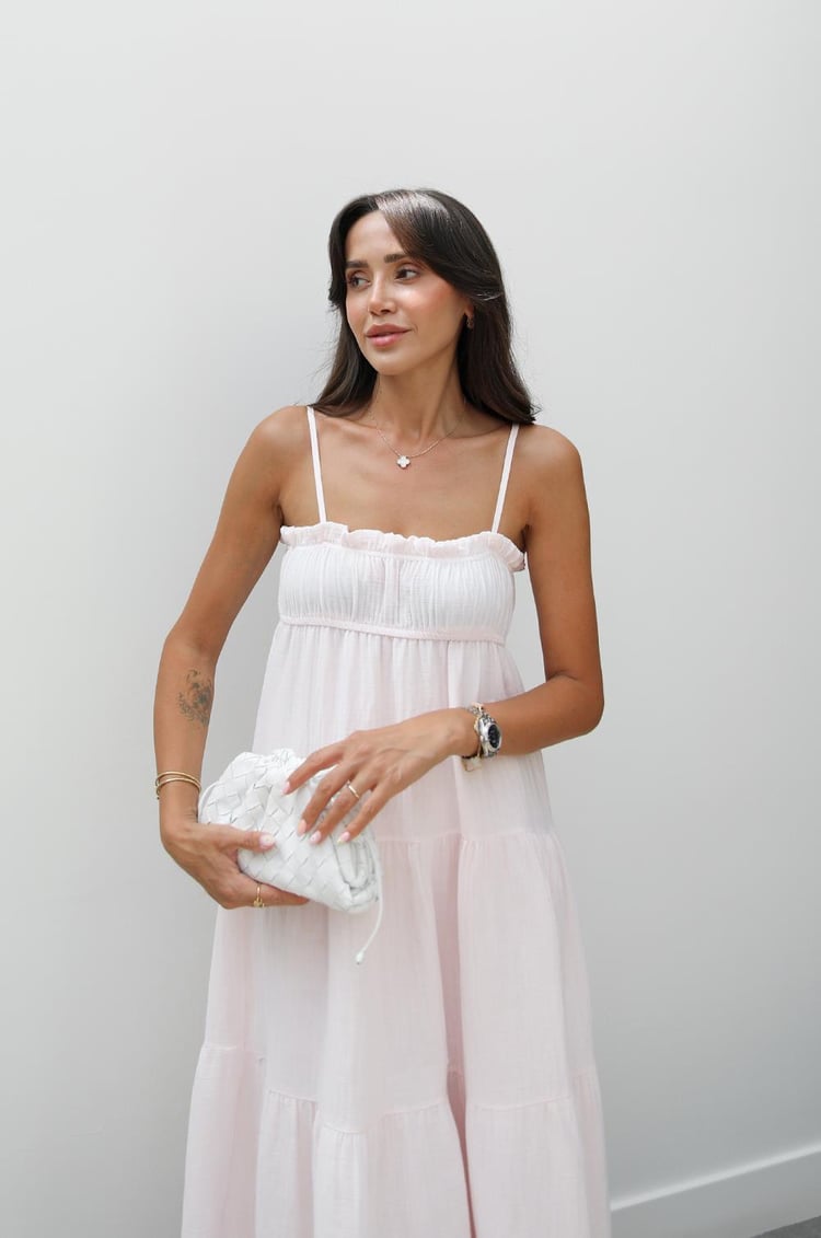 Açık Pembe Harney Müslin Elbise