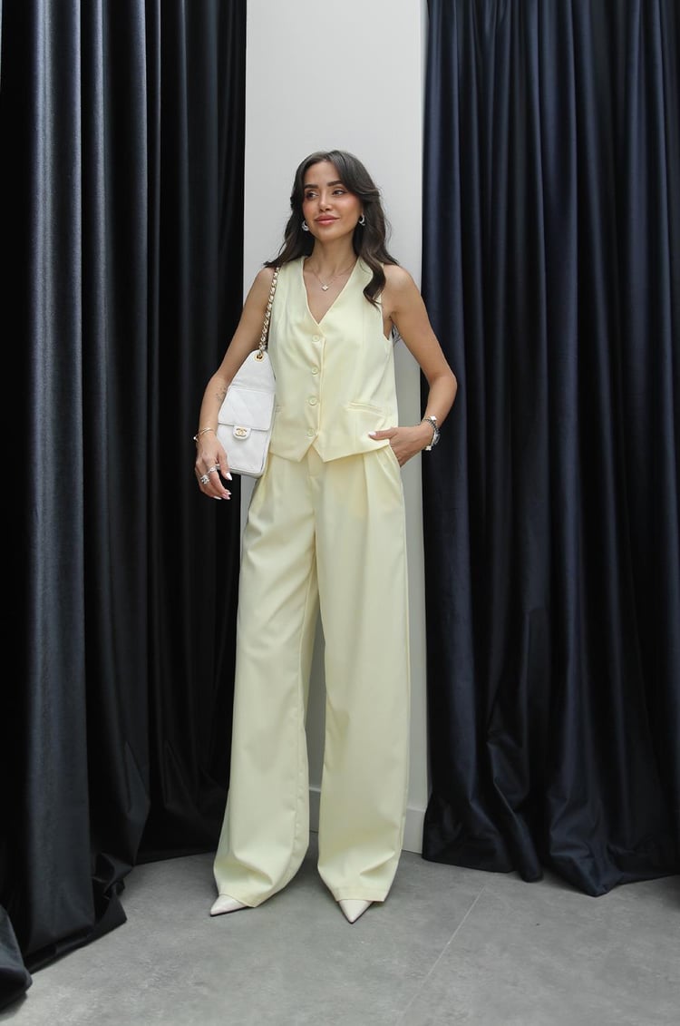 Açık Sarı Ritter Yelek Pantolon Takım