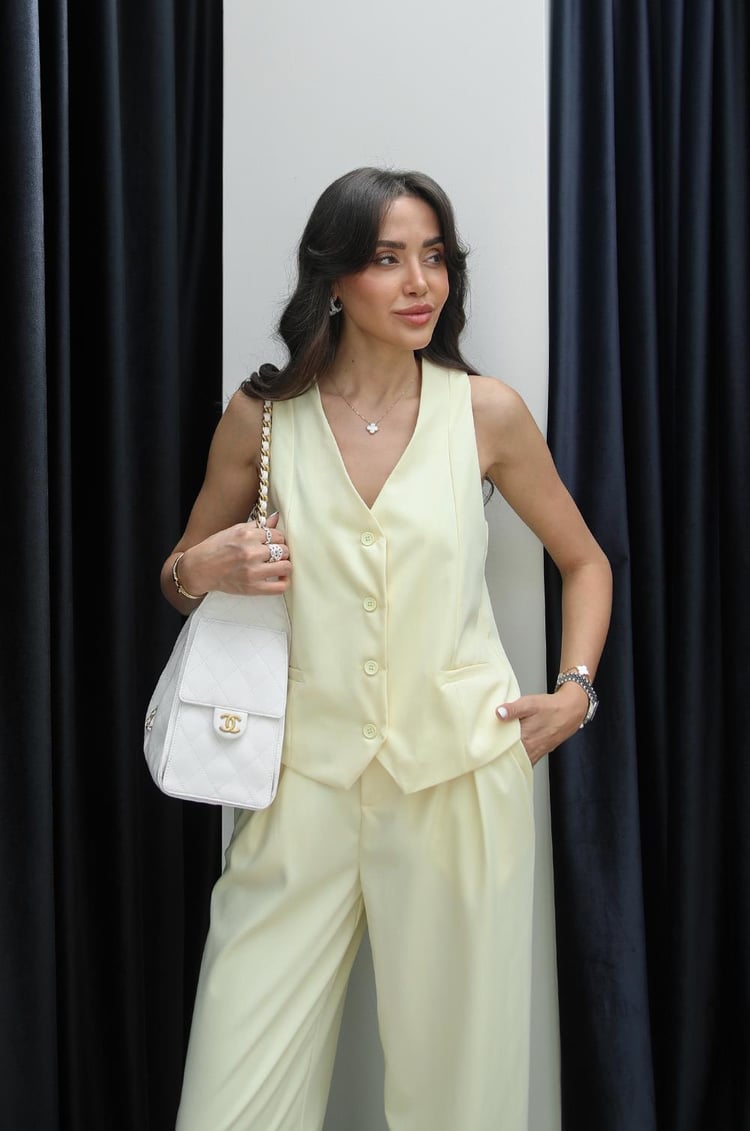 Açık Sarı Ritter Yelek Pantolon Takım