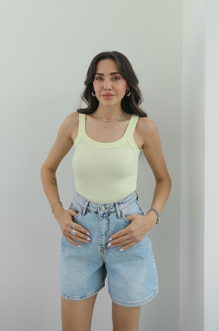 Açık Sarı Snor Fitilli Atlet