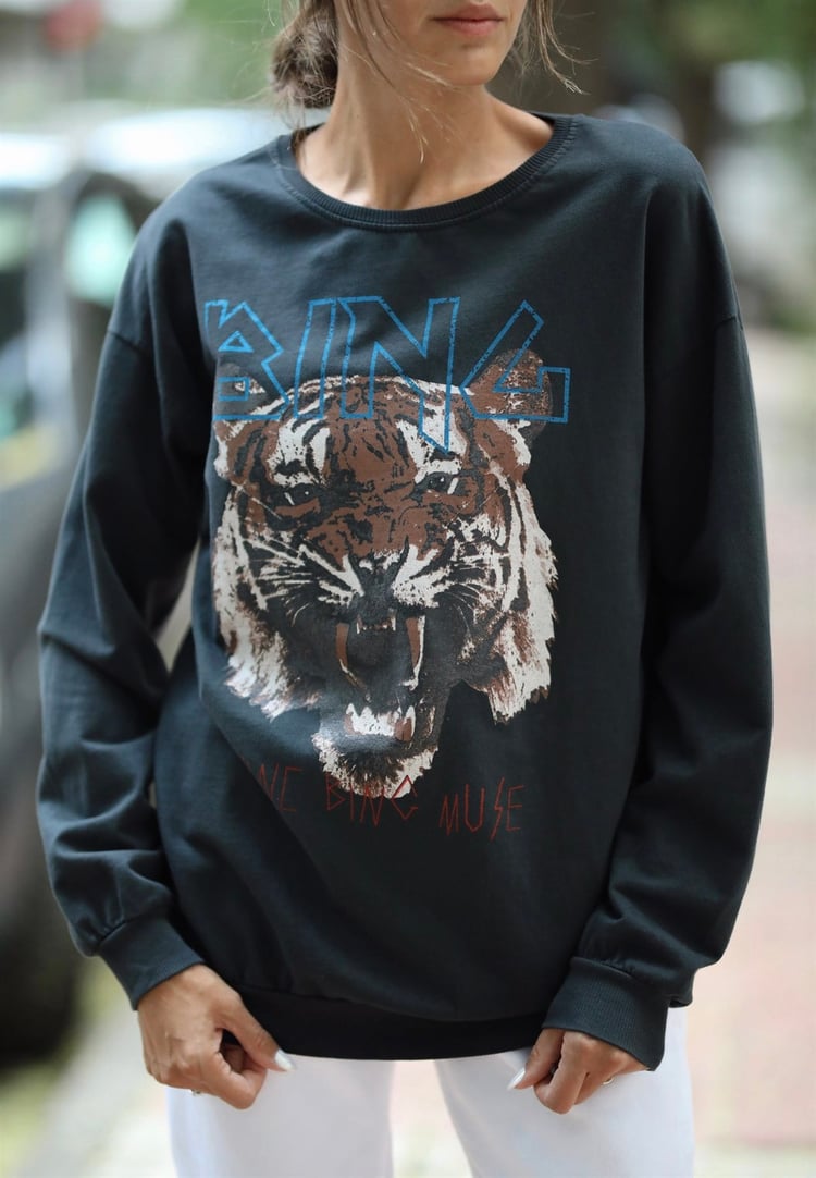 Anine Bing Tiger Baskılı Sweatshirt