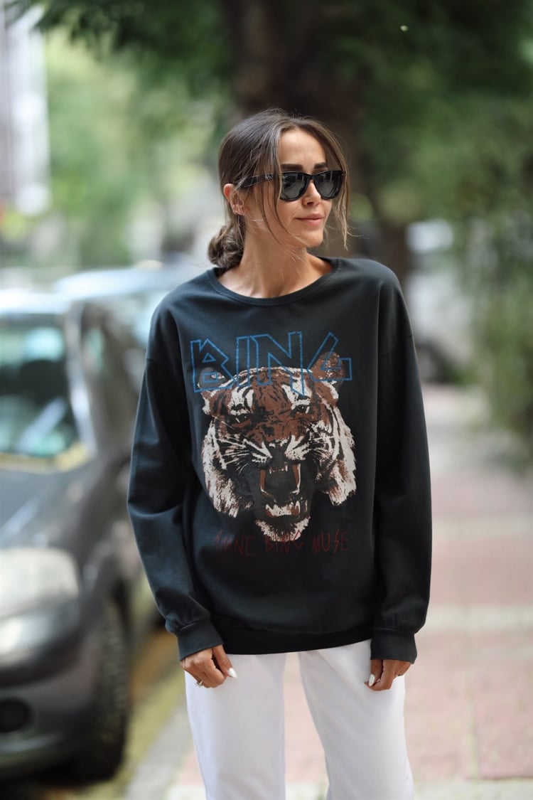 Anine Bing Tiger Baskılı Sweatshirt