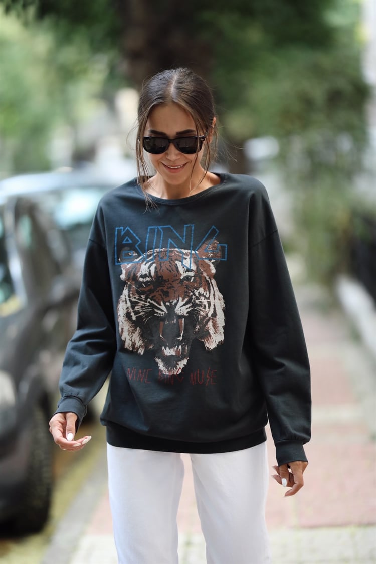 Anine Bing Tiger Baskılı Sweatshirt
