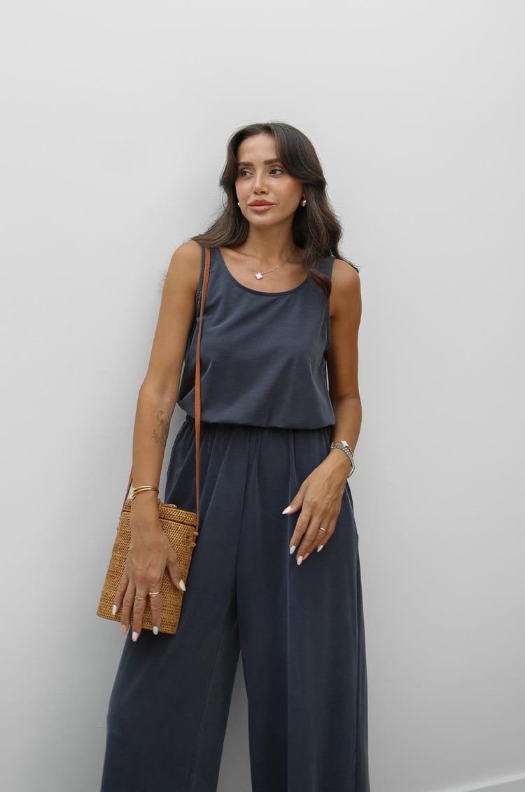 Antrasit Beli Lastikli Modal Tulum