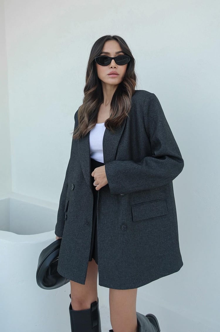 Antrasit Blazer Ceket