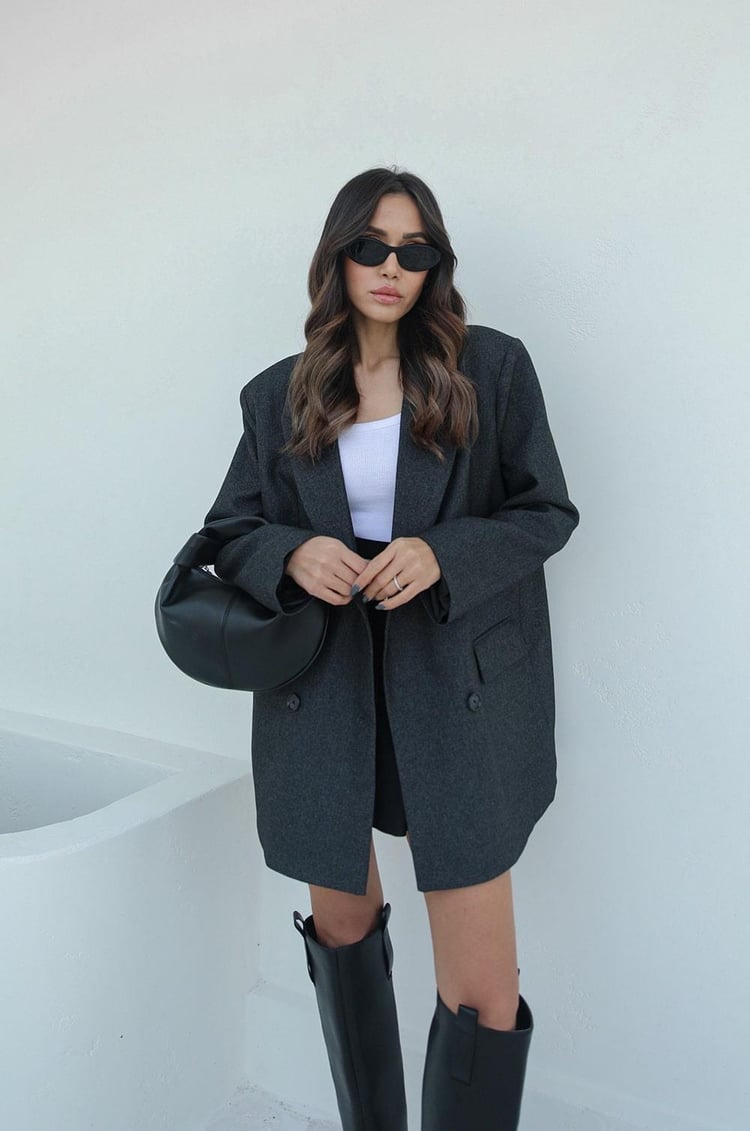Antrasit Blazer Ceket