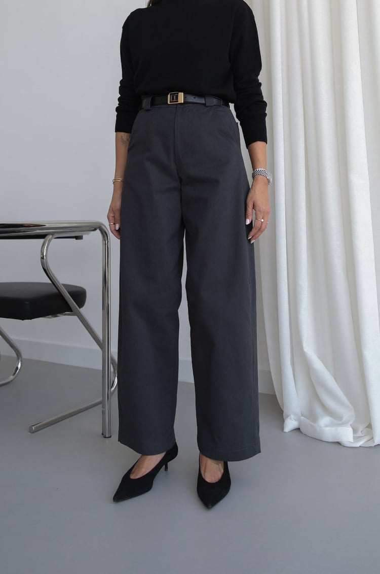 Antrasit Curved Barrel Pantolon