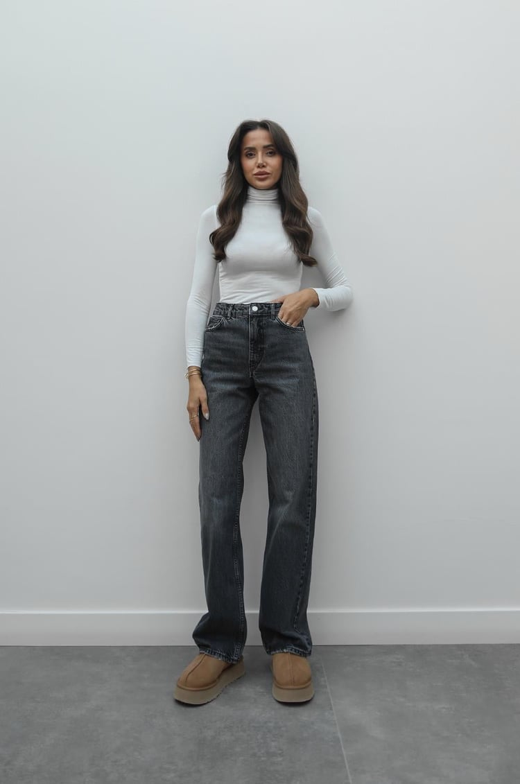 Antrasit Düz Kesim Straight Fit Jean