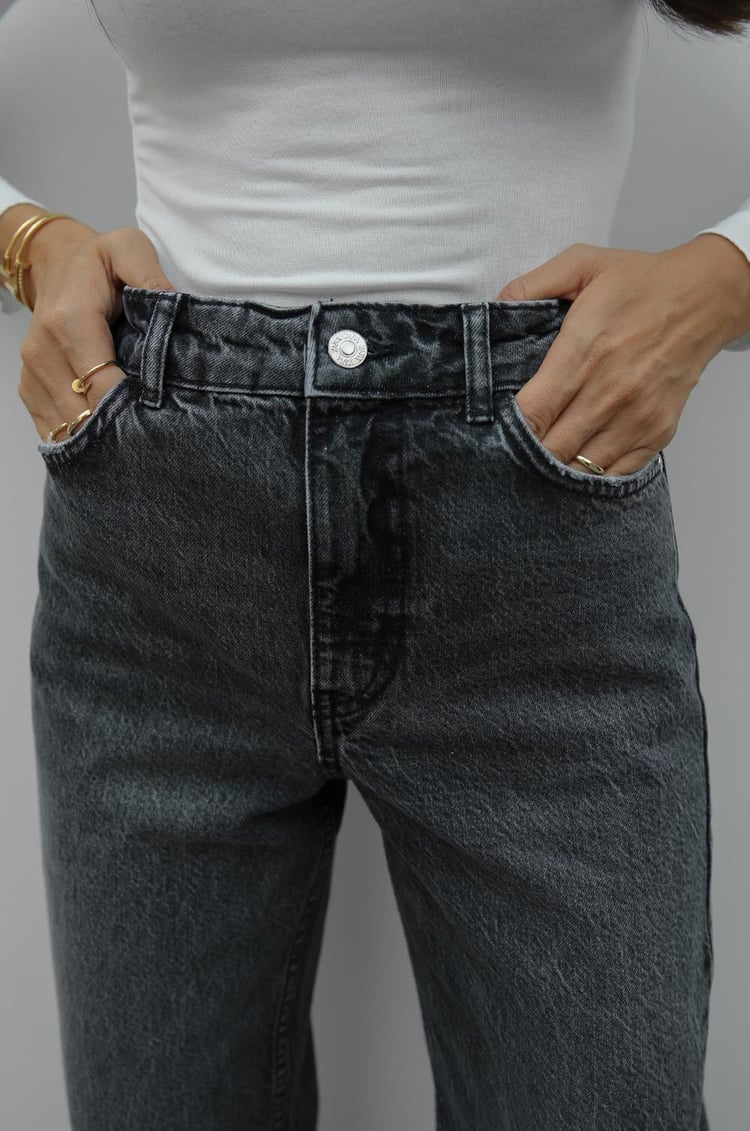 Antrasit Düz Kesim Straight Fit Jean