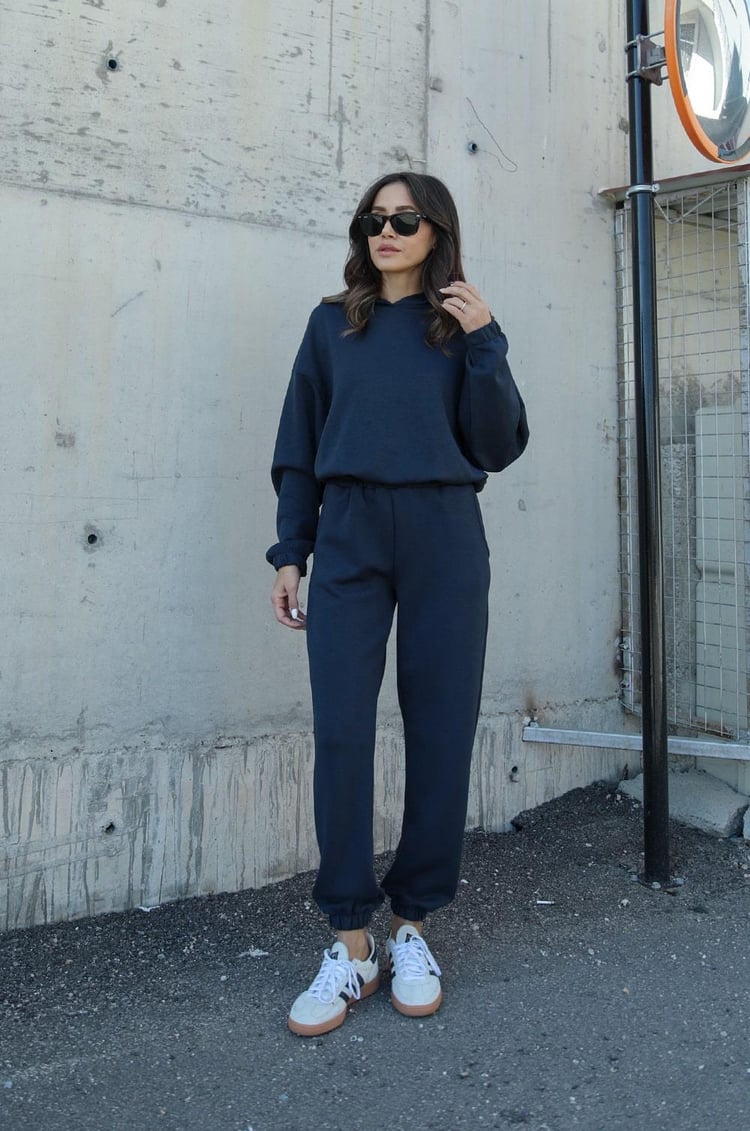 Antrasit Modal Kapüşonlu Sweatshirt Pantolon Takım