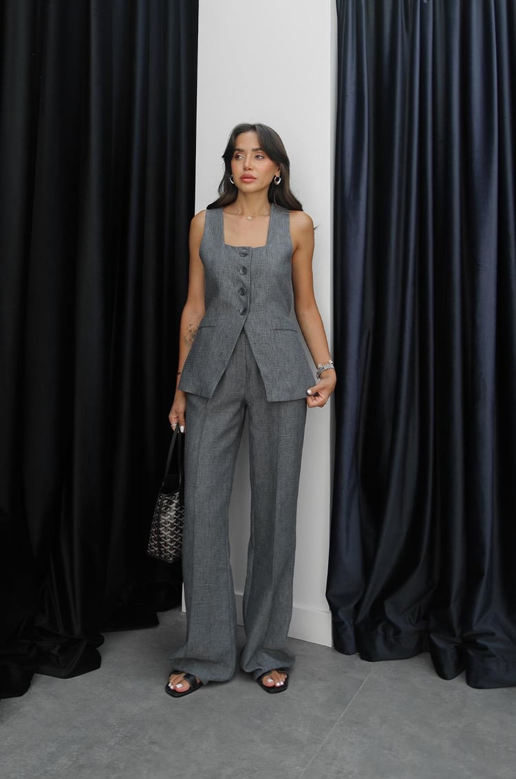 Antrasit Sabina Yelek Pantolon Takım