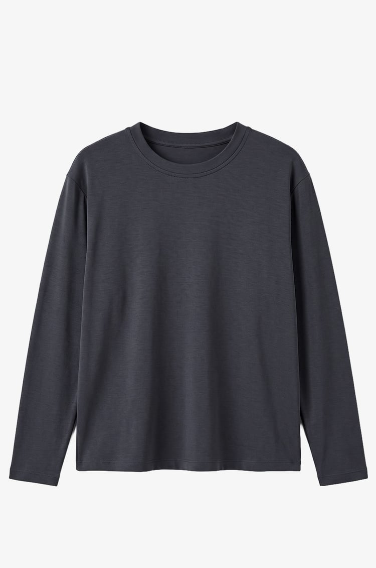 Antrasit Tinta Bisiklet Yaka İnce Sweatshirt