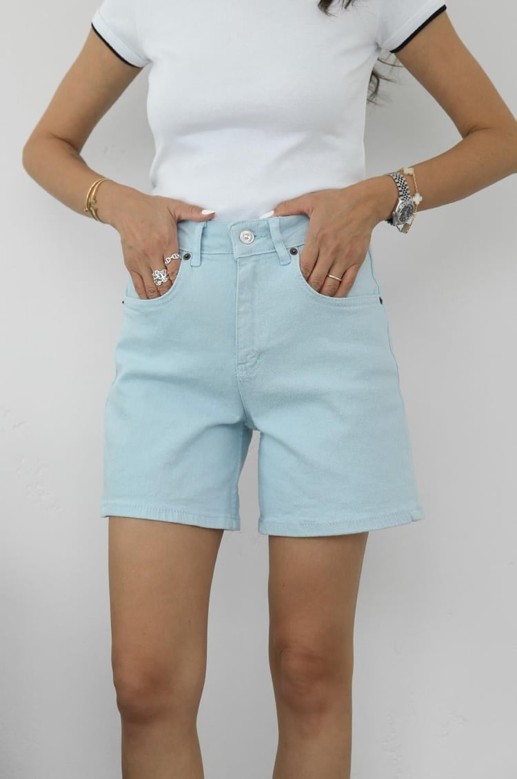 Bebe Mavisi Fit Denim Şort