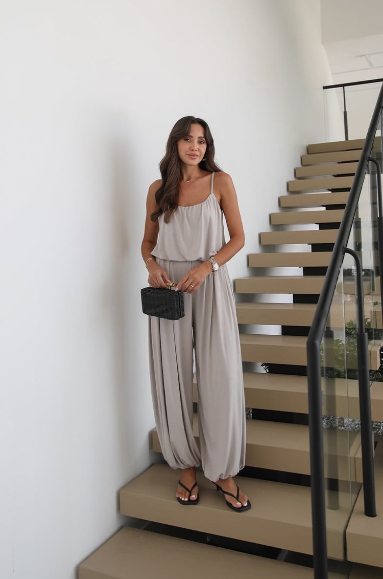 Bej Aurora Balon Bluz Pantolon Takım 