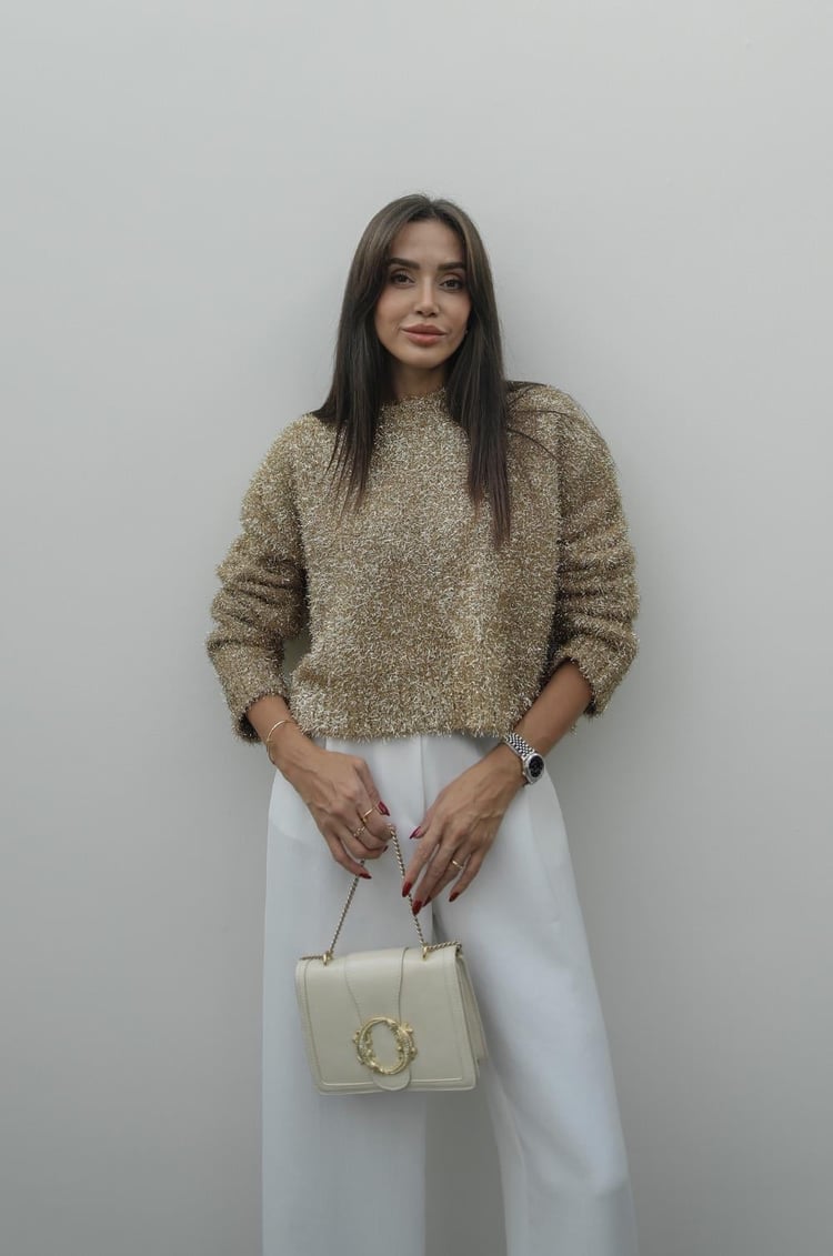 Bej Gold Simli Kazak