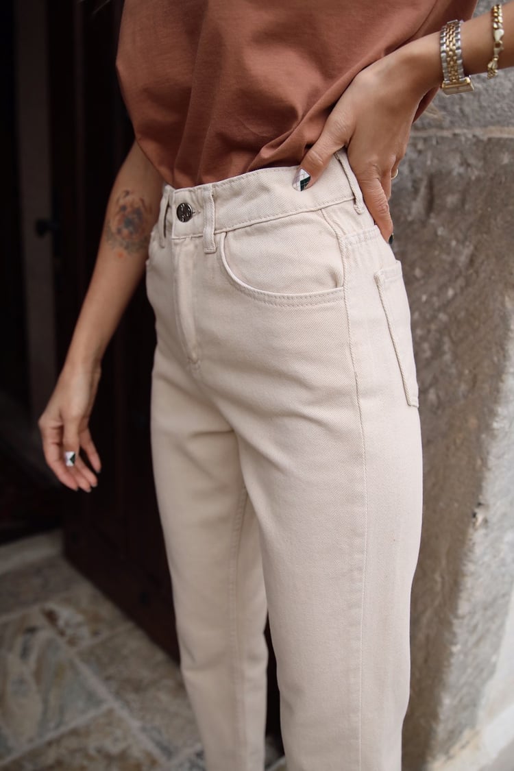 Bej Mom Jean