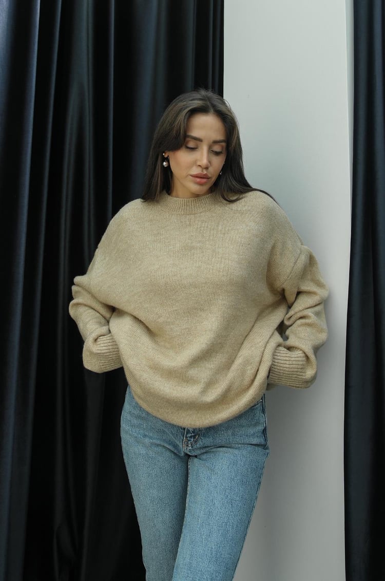 Bej Schafer Oversize Kazak