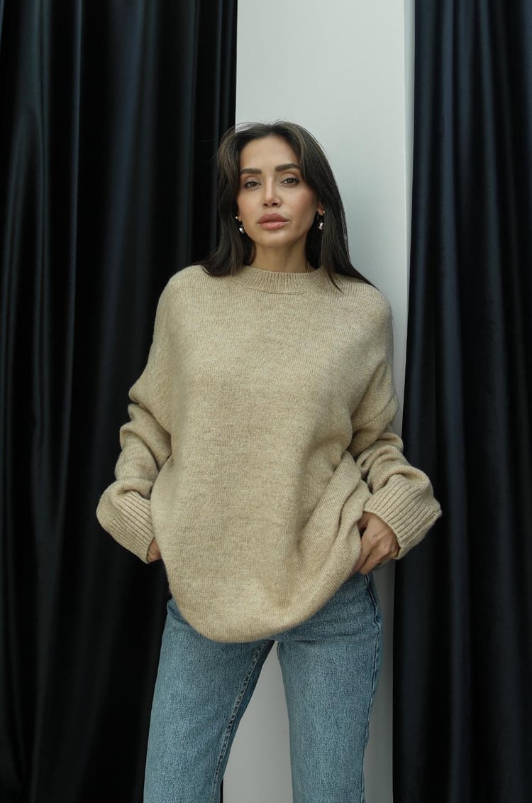 Bej Schafer Oversize Kazak